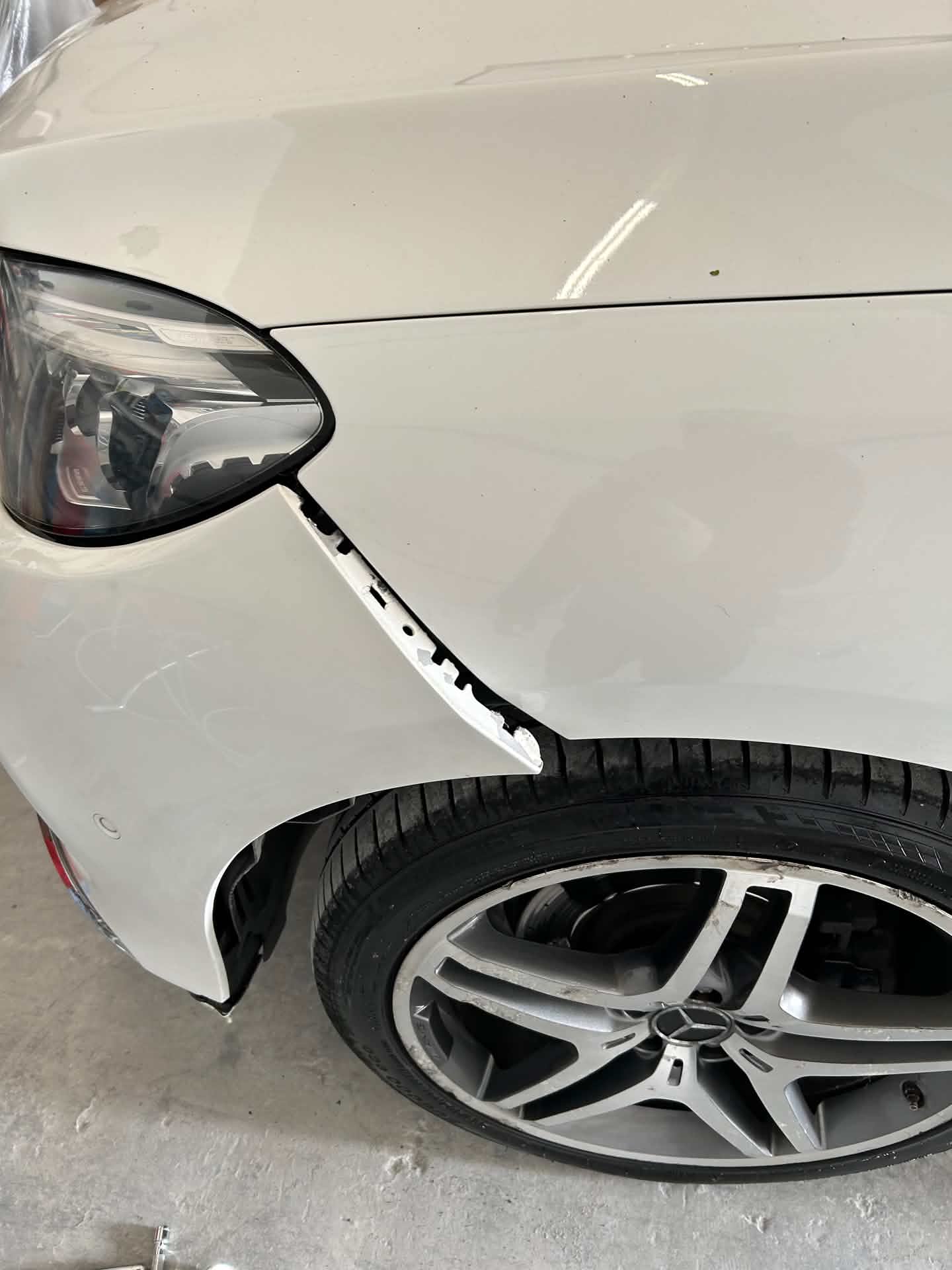 Car bodywork before repair, close up